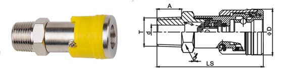 Small Dimensions Female Quick Release Coupling LSQ-CC50 Japanese Type