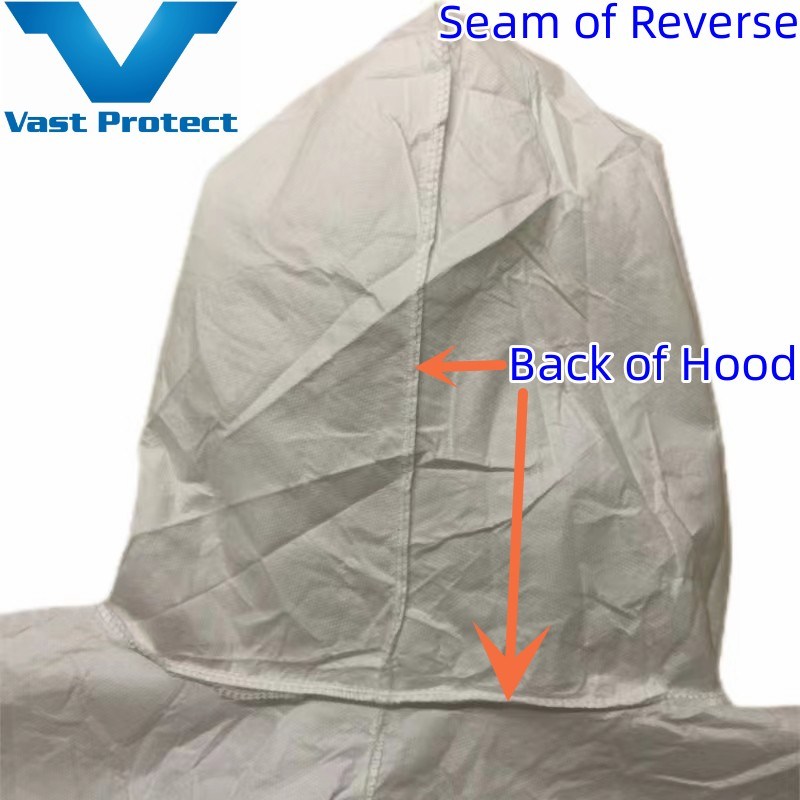 Type 5/6 Disposable White Breathable Anti-Static Soft Microporous Protective Coverall