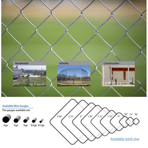 25x25mm Diamond Chain Link Fence Galvanized For Protection