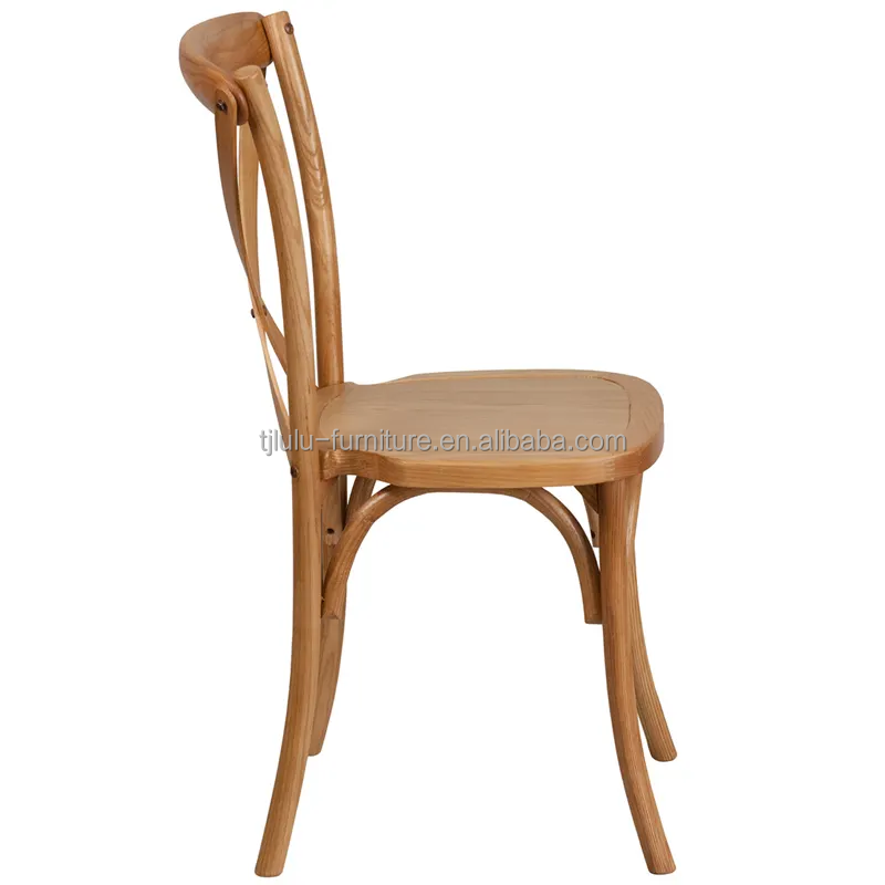 Restaurant and Hotel Solid Wood Woven Cross Back Chair in Modern Nordic Style for Wedding