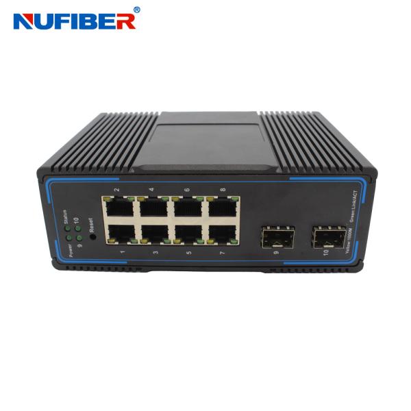 Quality FCC Managed 8 Port Switch With 2 Sfp DIN Rail Mount Support Link Monitoring for sale