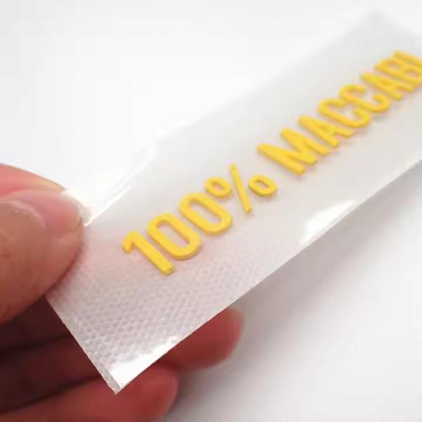 Quality Custom Silicone Rubber Tagless Labels Heat Transfer With 3d Letters and Numbers Name Patch Logo Transfer Printing for sale