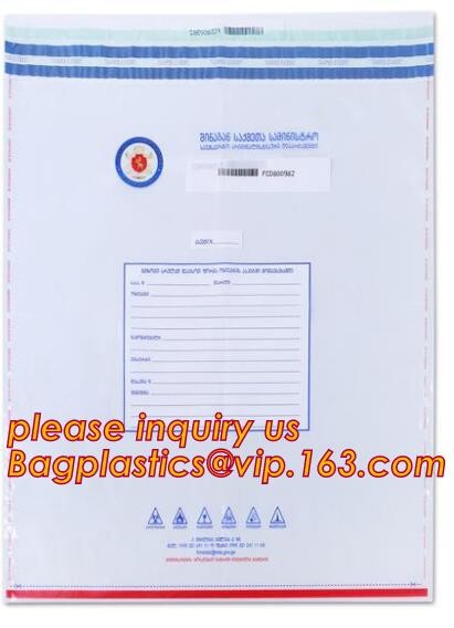 money locking security bag courier plastic bag, plastic self adhesive evidence bag/security bag, Temper-Evident Bags, De