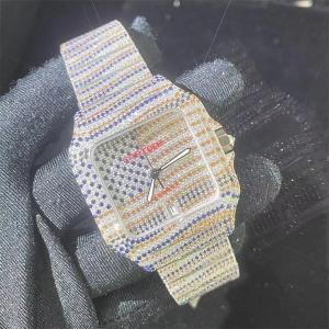 Buy cheap Harlembling 41mm Moissanite Watch Black Roman Diamond Studded Watch product