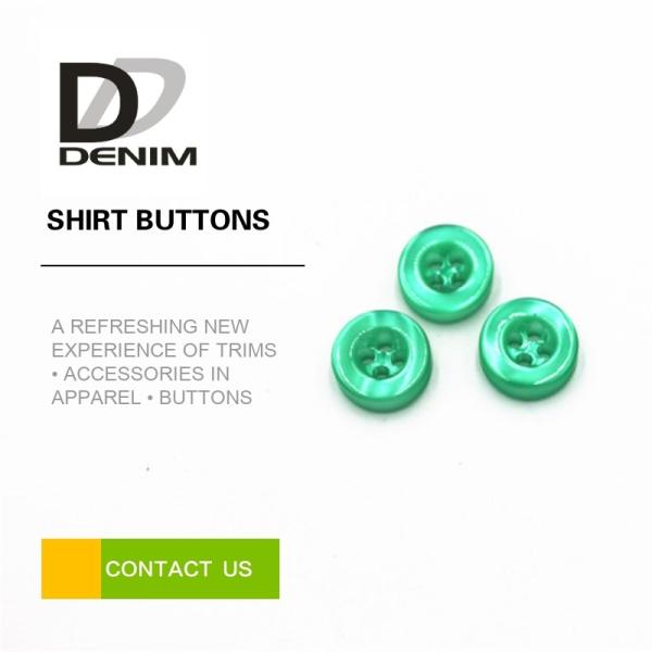 10mm Small Fancy Shirt Buttons , Green Resin Buttons Lightweight ISO 9001