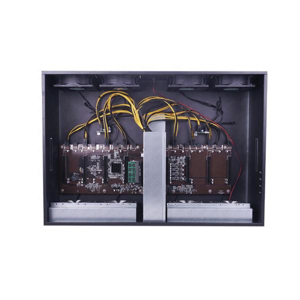 Quality Barebone Motherboard 8 GPU Mining Rig Frame with 4 Cooling Fans for sale