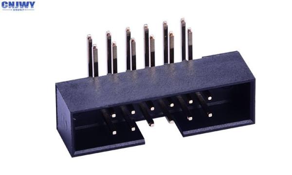 Right Angle Box Header Connector 2 * 6 Pin PA6T Height 4.8mm Current Rating 2