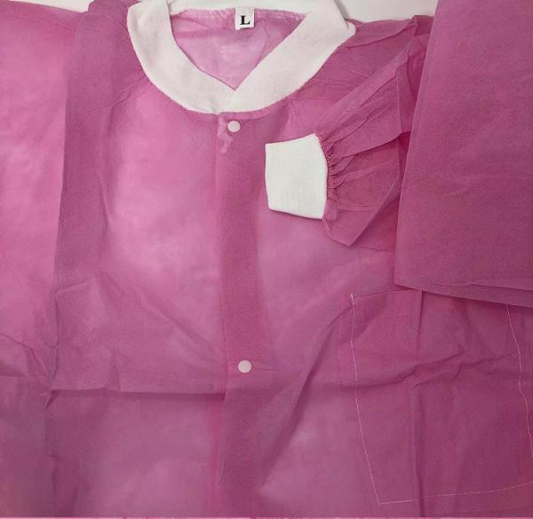 Quality Fluid Resistant Multi Ply SMS Disposable Visitor Coats for hospital for sale