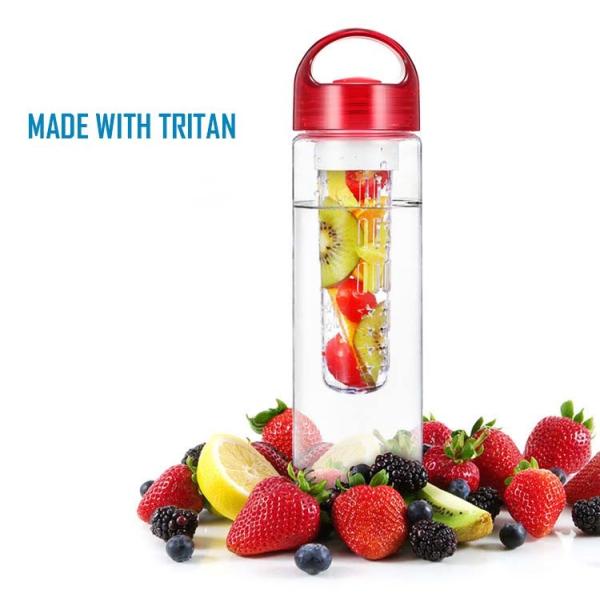 Leakproof 700ml 800ml Water Bottle Custom Print BPA Free Insulated Fruit Infuser Water Bottle 32 Oz Perfect For Outdoors Travel Easy To Clean &