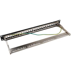 Buy cheap 1U 24 Port STP Patch Panel RJ45 Rack Mount Cat6 Patch Panel Blank product