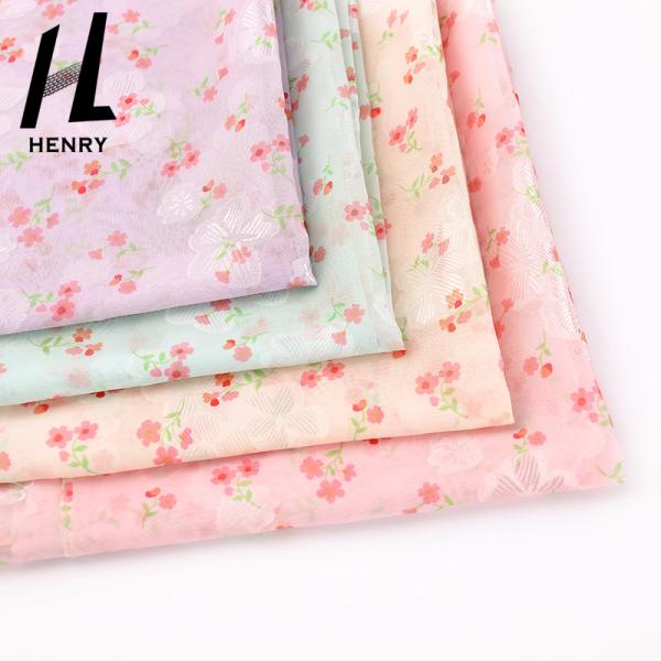 Light Weight Mesh Soft Tulle Fabric Digital Floral Chiffon