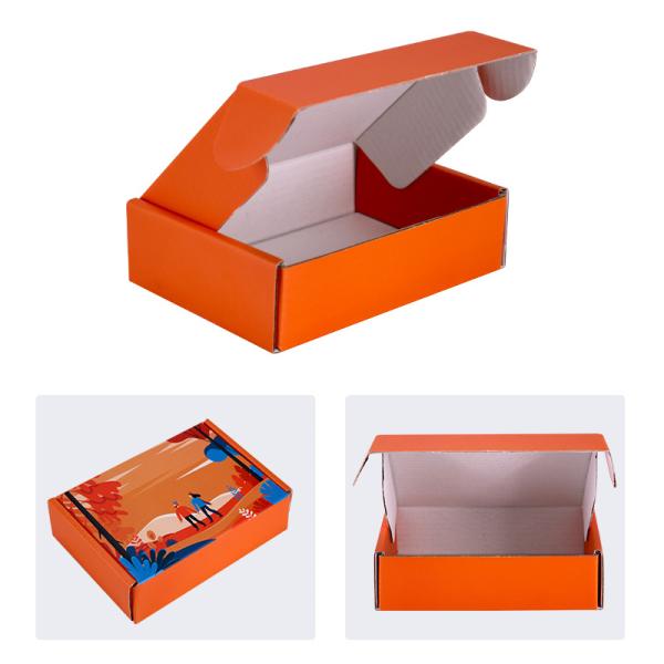 Kraft Corrugated Empty 350g Printed Paper Box For Shipping Mailing