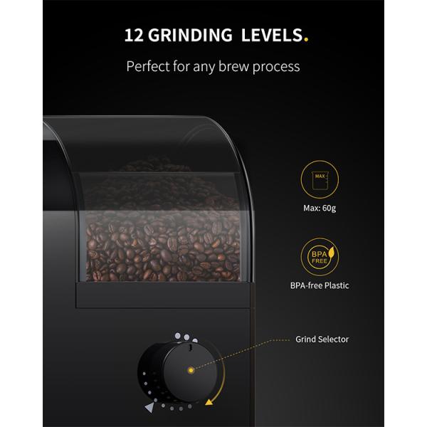 150W Burr Coffee Grinder ABS Adjustable 2-12 Cups 14 Setting Electrical Coffee Machine UL