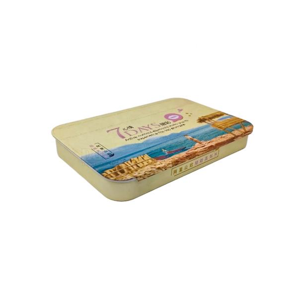 DADI 0.19mm-0.4mm Metal Hinged Candy Tin Box OEM ODM Rectangle Tin With Lid