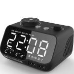 Mirror LCD Display Portable Alarm Clock Radio With Bluetooth TF Card