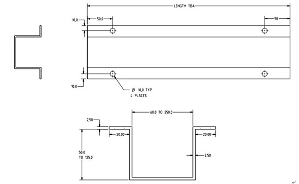 Hat Channel Cold Roll Forming Machine With Hydraulic Cutting Type & PLC Frequency Control