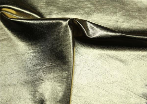 Quality Custom PU Synthetic Leather Gold Pearlied Color 54 " Width For Backpack for sale