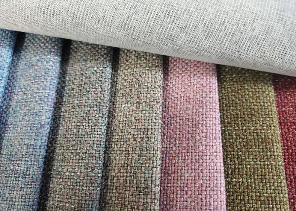 Quality 100% Polyester Upholstery Sofa Fabric Linen Plain Dyed Fabric for sale