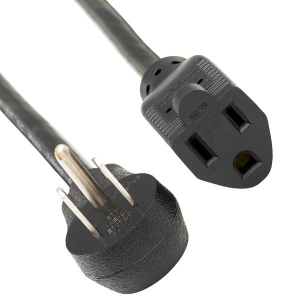 Quality 3 Pin Electric Power Cord Right Angle NEMA 5-15P To NEMA 5-15R Heavy Duty for sale