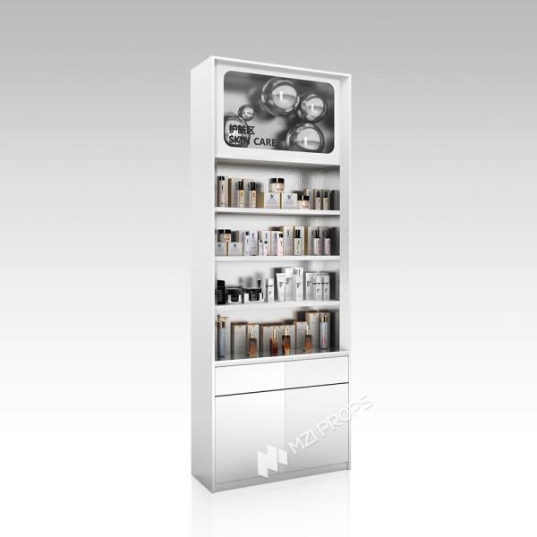 YZoS-U6 60mm Thick Soft Film Light Box Skincare Display Cabinet with Wooden Shelves