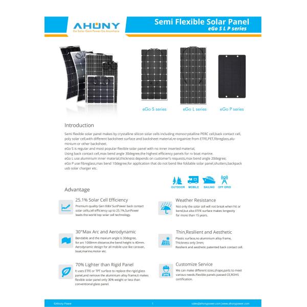 Ultralight PV Bendable Solar Panel Customized Semi Flexible Ultralight Solar Panel