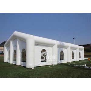 Buy cheap 12x8 mts rectangle white wedding party inflatable tent with big windows made of best pvc tarpaulin product