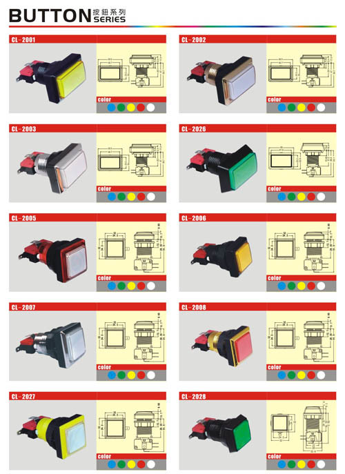 Push Button Arcade Game Machine Parts L41 * W33 * H68MM Size Replacement accessories