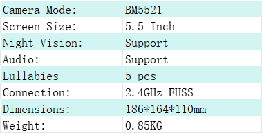 5.5 Inch 1080P Wireless Baby Monitor with Pan Tilt Night Vision