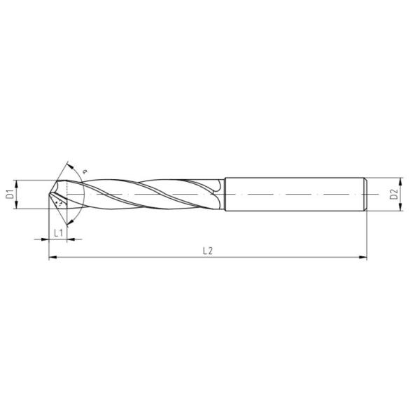 Ceramic Steel PCD Drill Bit / Diamond Tip Drill Bit For Metal