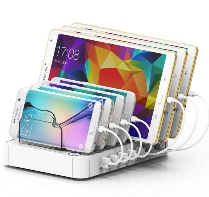 7 port Multi usb phone charger station desk charging for cell phone Smartphone