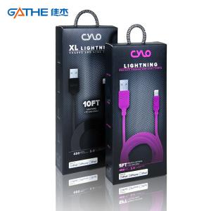 Buy cheap 4C Printing Pantone USB Data Cable Packaging Box Custom Logo product