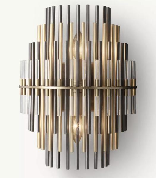 Quality Restoration Hardware Emile Sconce Black And Golden Rod Mixed for sale