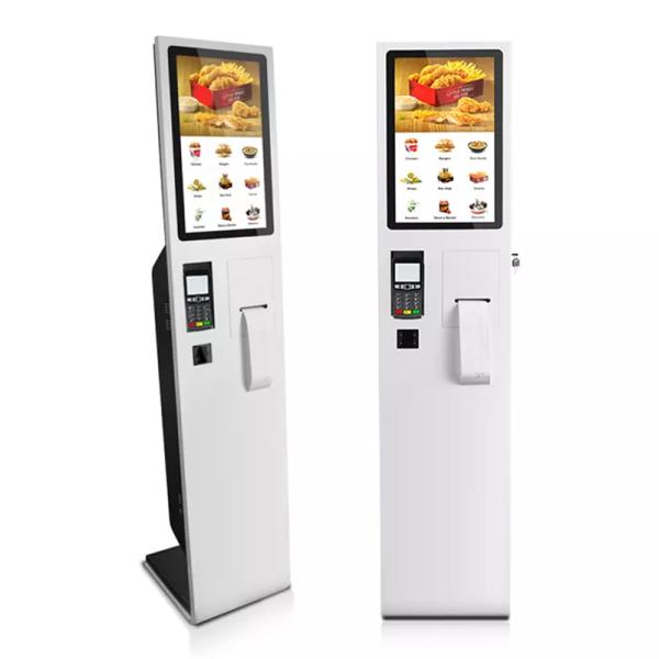 22 Inch Touch Screen Self Ordering Cashless Payment Kiosk For Restaurant