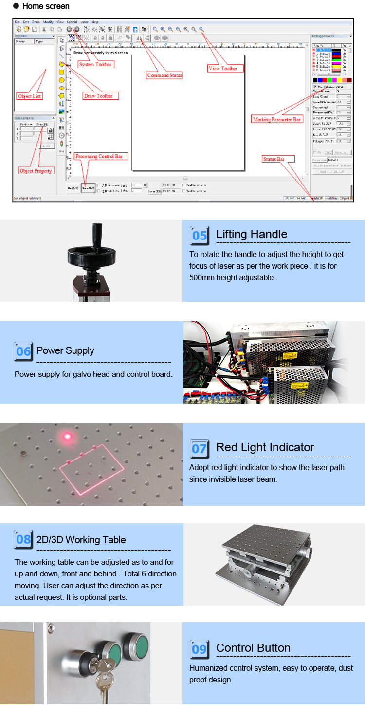 30 Watt 60 Watt PVC PCB QR Code Co2 Laser Marker Etcher Engraver