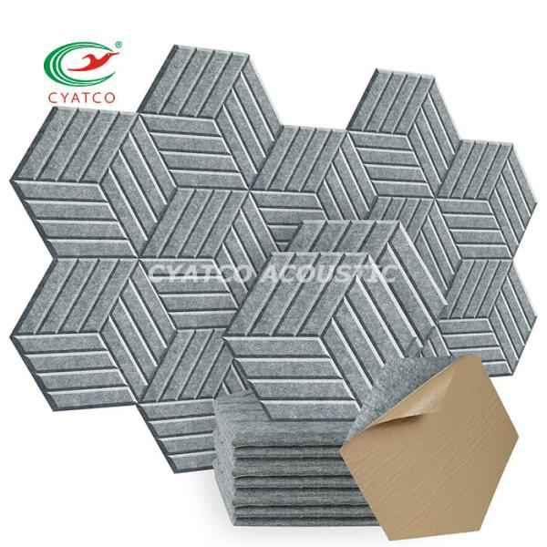 Quality Customization Hexagon Acoustic Panels High Density Polyester Fiber For Office for sale