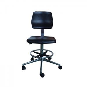 China Static Dissipative ESD Safe Chairs PU Work Stool Foot Ring And Arm Rest Black Color on sale