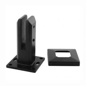 China Precision Investment Casting Matte Black Square Glass Spigot for Stainless Steel Balustrade Glass Railing on sale