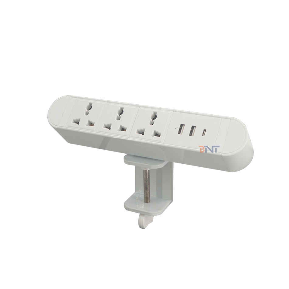 ABS removable clamp table multifunctional desktop socket with type C usb 3.0