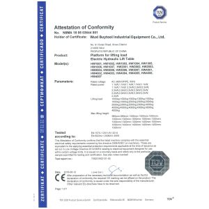 Wuxi Buytool Industrial Equipment Co., Ltd. Certifications