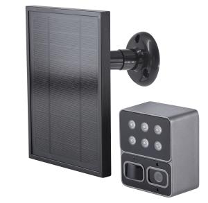 China Floodlight Outdoor WIFI Solar Battery PIR-Motion-Sensor Light Camera Built-In Lithium Battery Two Way Voice Night Vision on sale