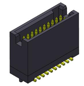 Dual Row 1.27 Mm Box Header SMT Type With Pegs 300V AC/DC