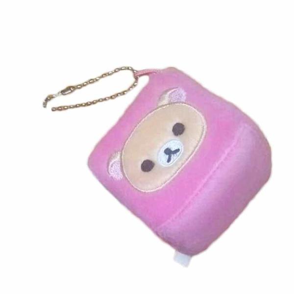 Quality Square Pink Bear Plush Keychain Stuffed Doll Pendant Widgets Customize for sale
