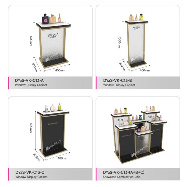 Cosmetic Display Rack Black Wooden Spray-Painted Shelf Wall Cabinet With Hanging For Brand Skincare Store Decoration