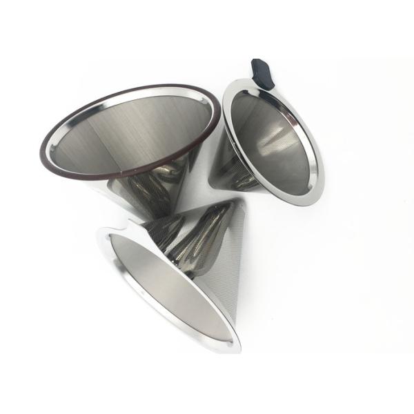18 / 8 Stainless Steel Filter Mesh , Pour Over Coffee Dripper Double Layered Mesh