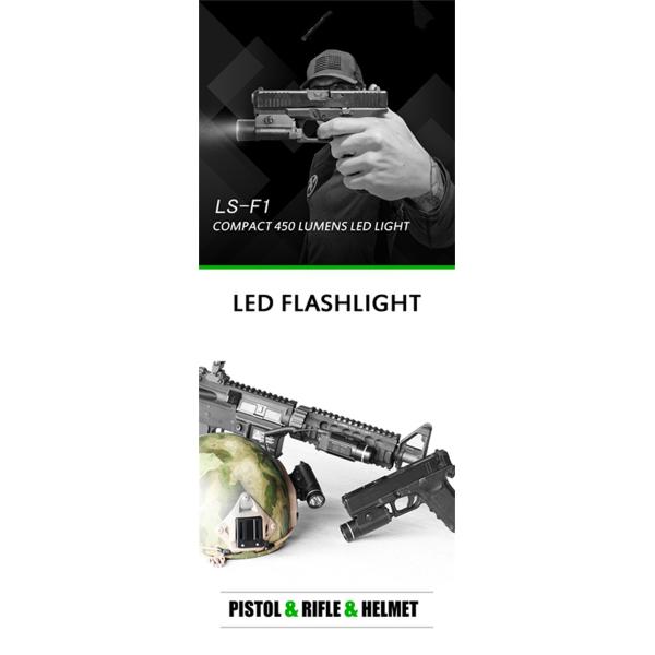 6061-T6 High Power Picatinny Tactical Rail Led Flashlight 1300mAh