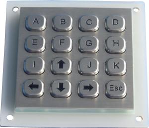 China Rear Panel Mounting Metal Keypad Dot Matrix 16 Keys Waterproof on sale