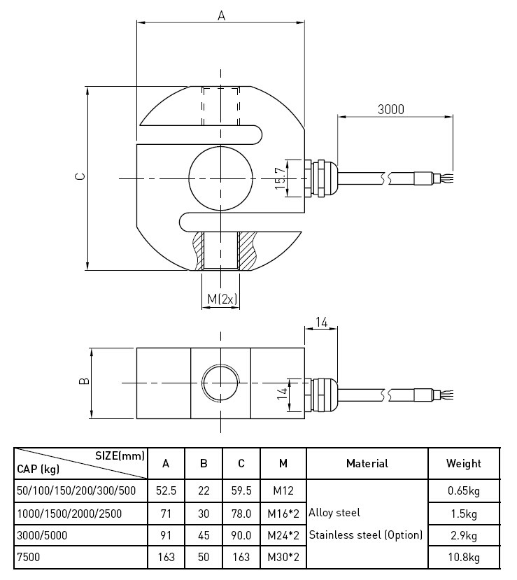 High Precision Tension Compression Load Cell For Crane Scale / Tank Weighing