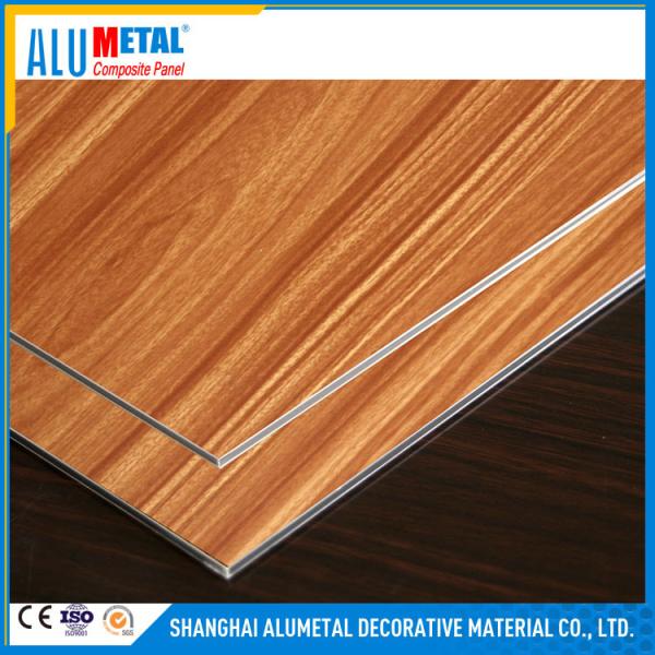 Quality 4mm Wooden Brushed Aluminium Composite Panel Matt Glossy for sale