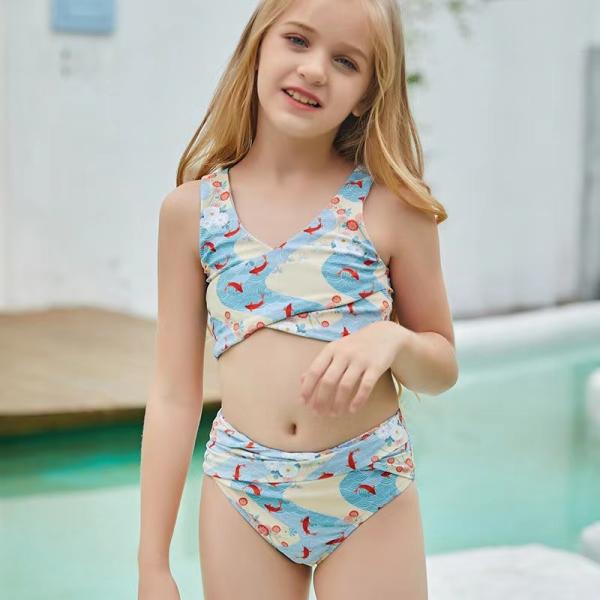 Quality Fish Digital Printing Children'S Swimming Suits Split Cute Girl Swimsuit Bikini for sale