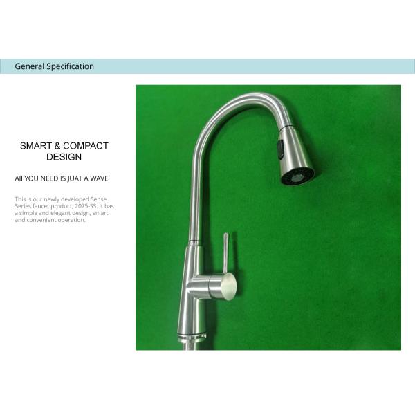 HOMEKA Infrared Touch Sensor Kitchen Faucet High Arc Spout For Sink
